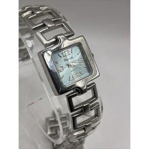 Panache Women's Quartz Watch Blue‎ Dial Silver 8" Band- New Battery